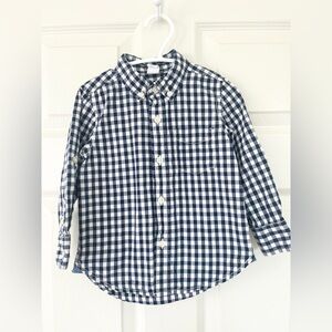 Old Navy Blue and White Gingham Button Down Shirt